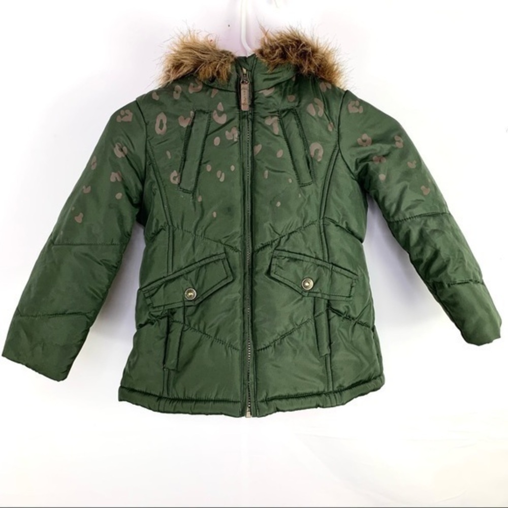 London Fog Toddler Little Girl Jacket Green Hoodie Sz 5-6